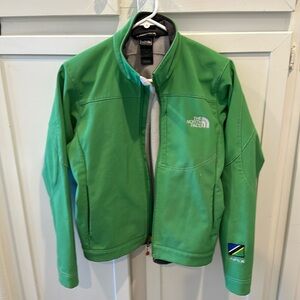 North face green skiing jacket